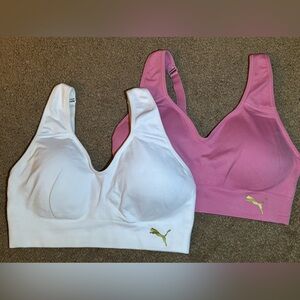 Puma 2 pack bras white and pink sports bras